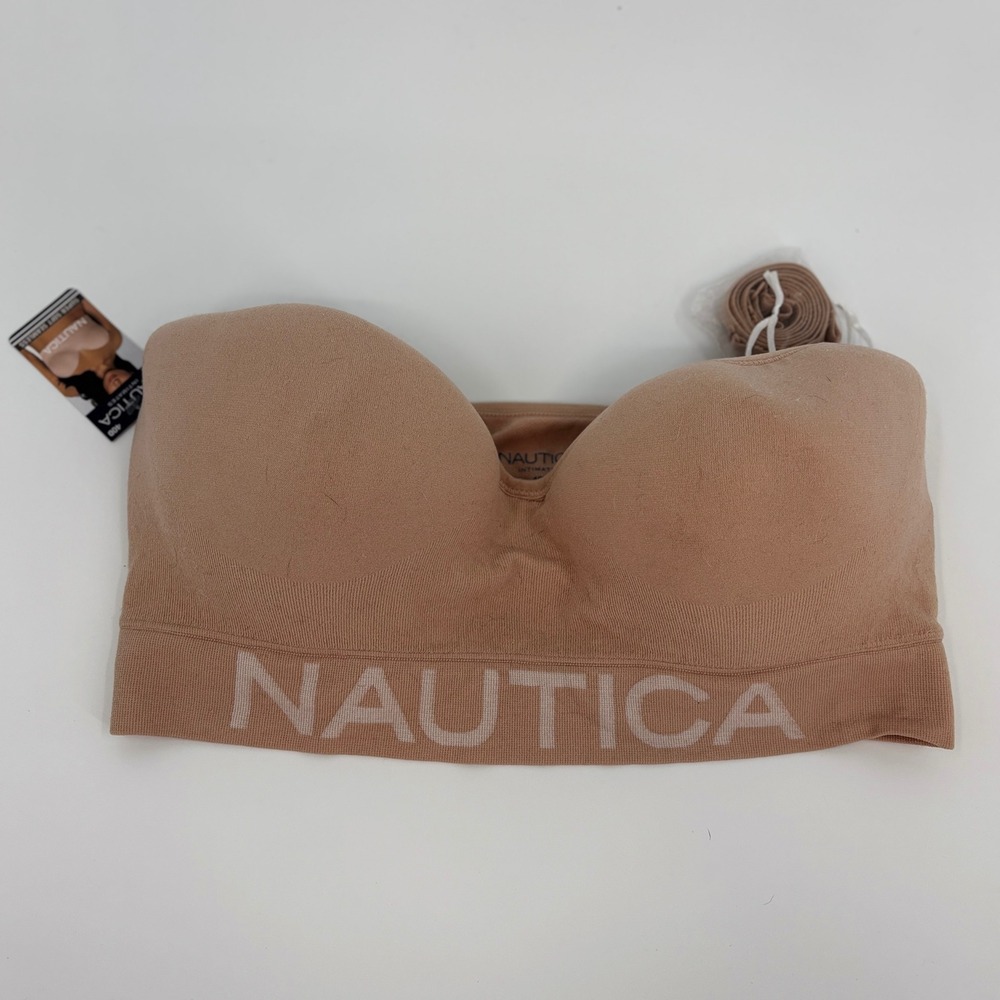 Nautica Strapless Bra Womens 40D Barely There Beige Seamless Padded NT4104A
